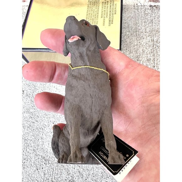 NWT Vintage Chocolate Lab Sculpture Sandicast Life's Attractions Labrador Dogs - Picture 7 of 12